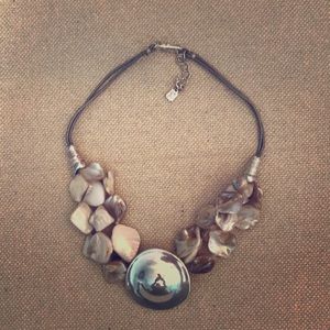 Summer shell and silver choker style necklace